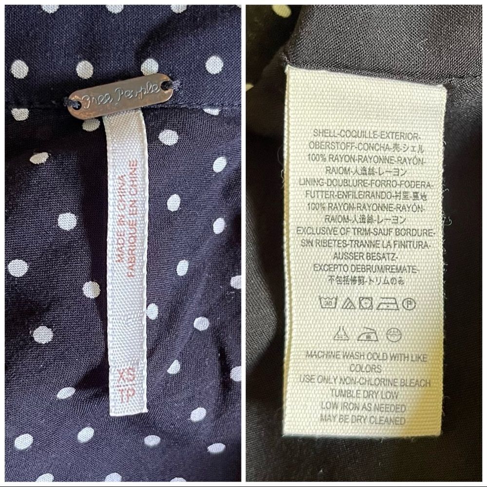 Twee Girly Free People Pippa Polka Dot Button Mini dress NWOT size XS - Picture 6 of 7